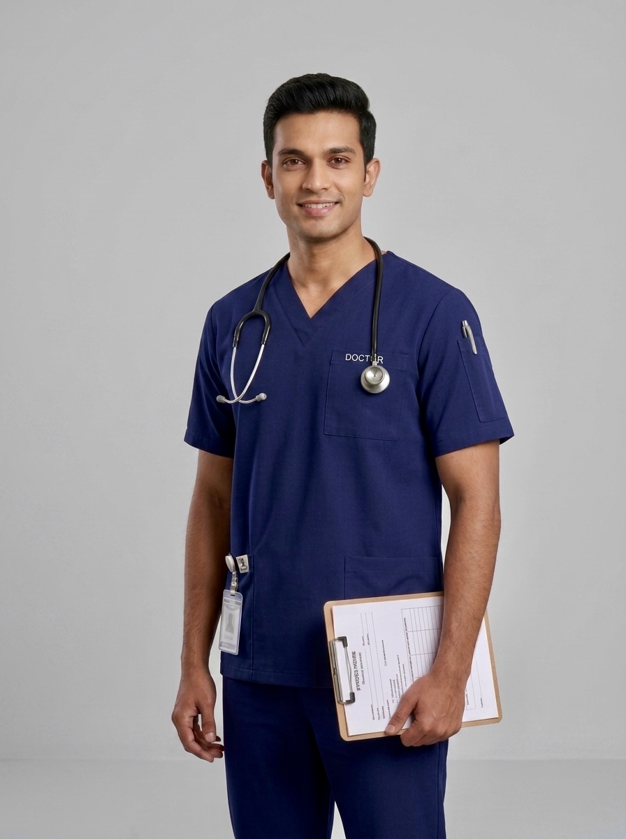 MediSoft Navy Blue – Scrub Set