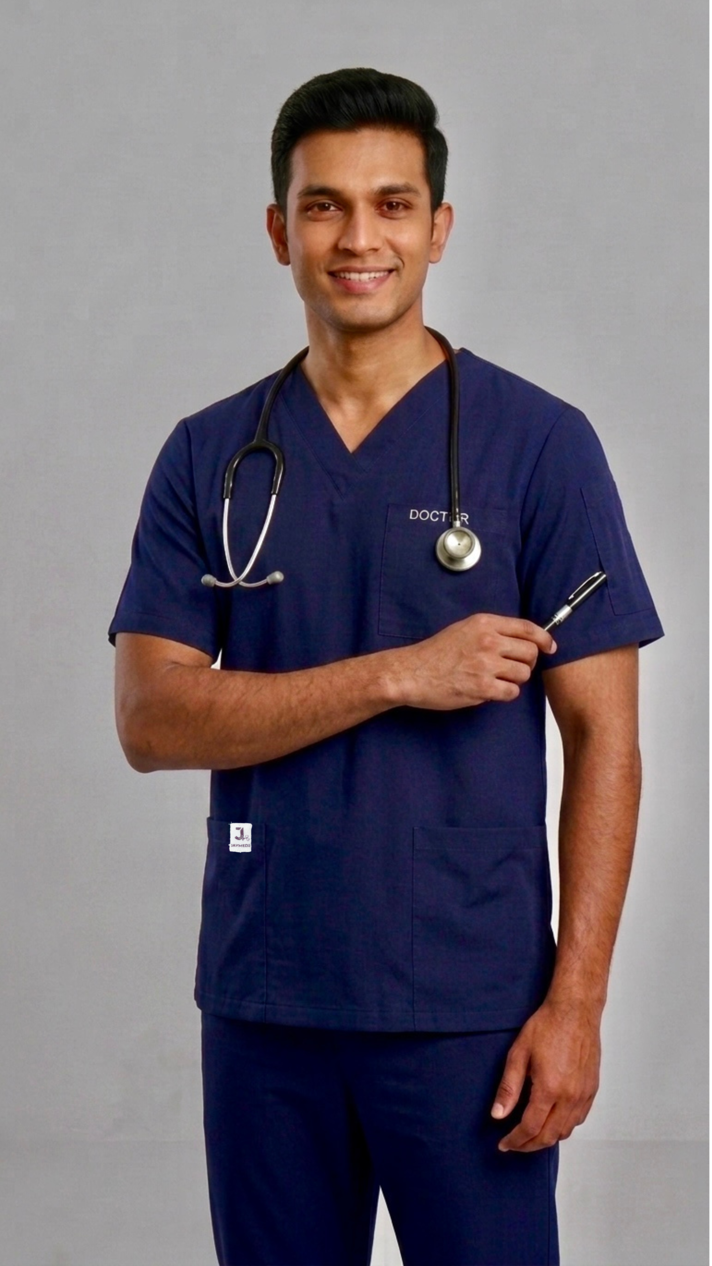 MediSoft Navy Blue – Scrub Top (Only)